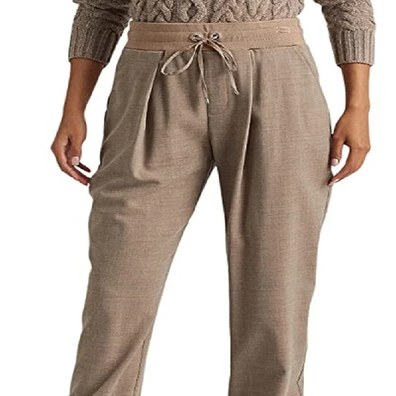 Ralph Lauren Women's Wool Crepe Jogger Pants Brown Size 14