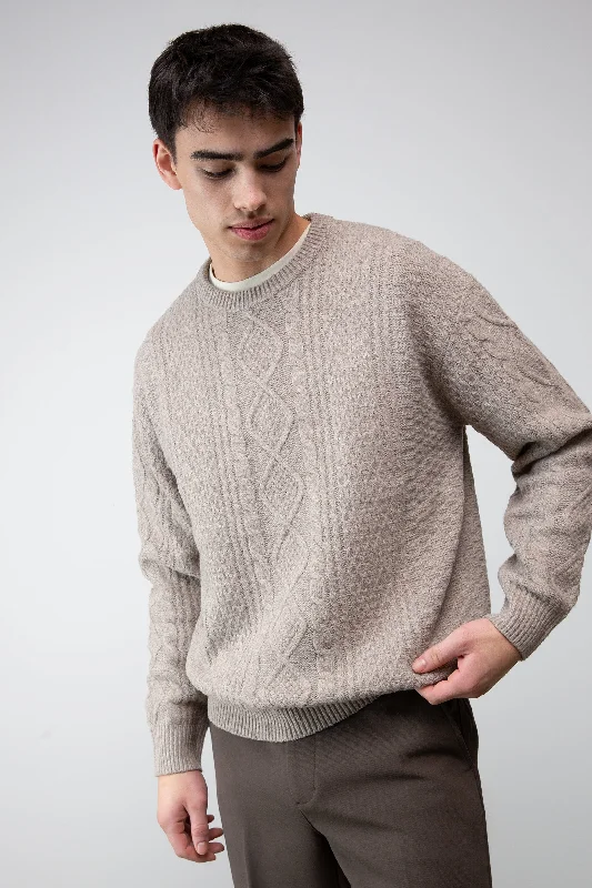 CABLE KNIT CREWNECK SWEATER