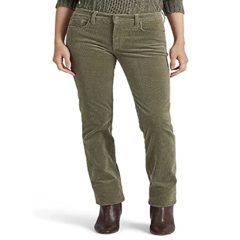 Ralph Lauren Women's Corduroy Mid Rise Straight Pant Green Size 8