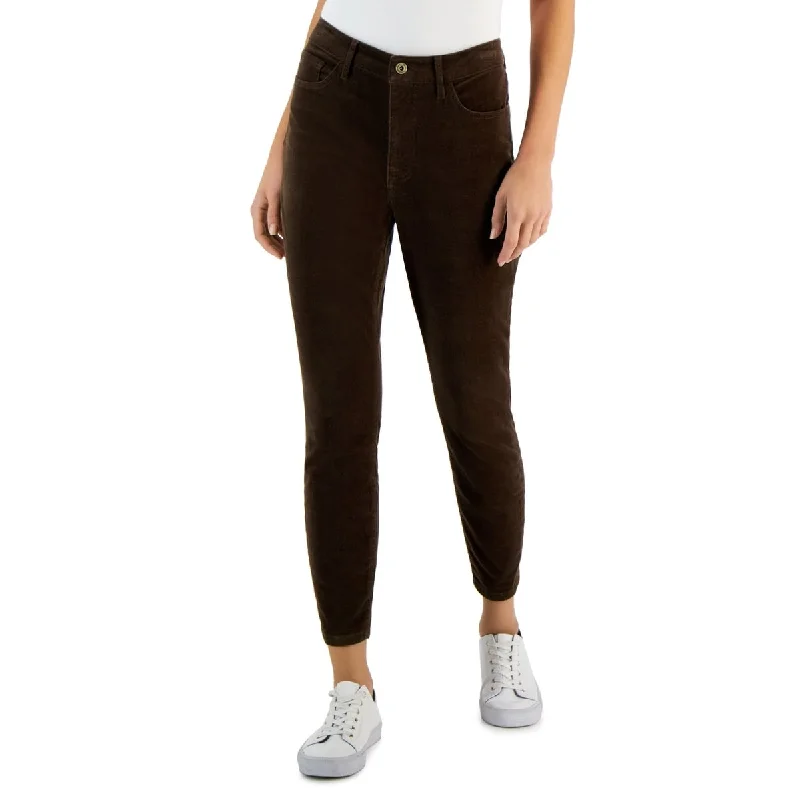 Tommy Hilfiger Women's Corduroy Skinny Ankle Pants Brown Size 10