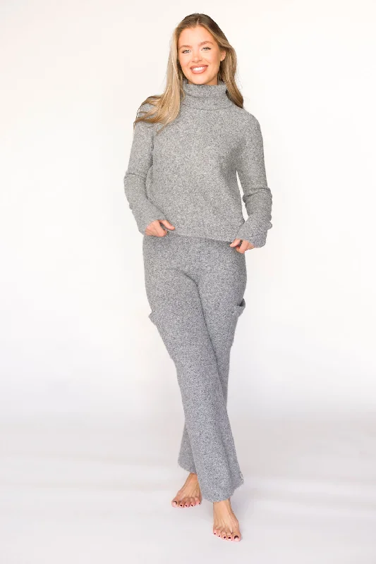 Shae Sweater Top and Pants Set in Heather Grey