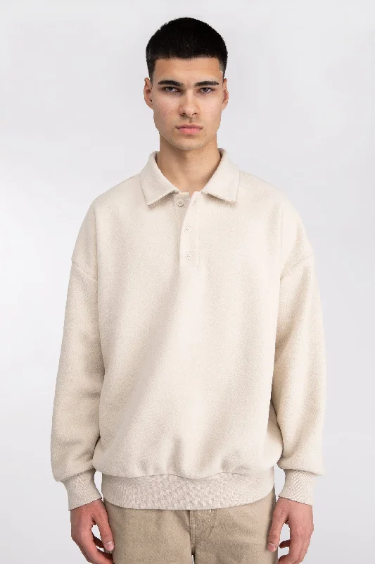 FLEECE POLO SWEATER