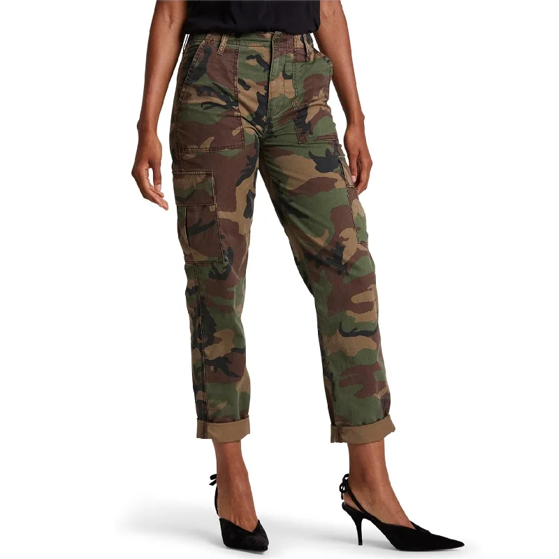 Hudson Womens Camo Casual Cargo Pants, Green, 30