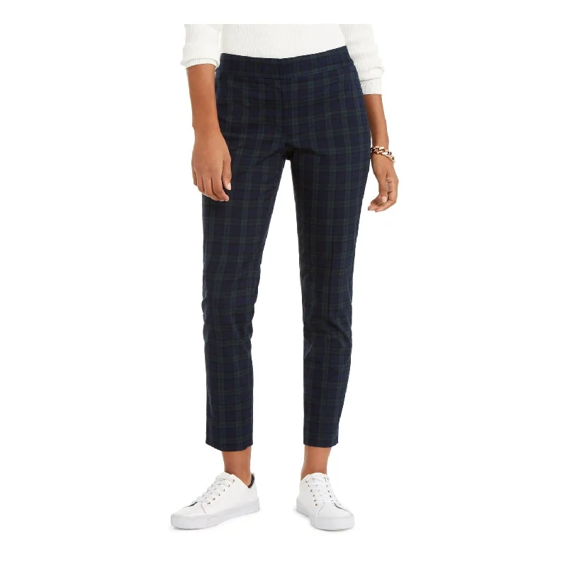 Tommy Hilfiger Women's Plaid Skinny Pants Blue Size 6