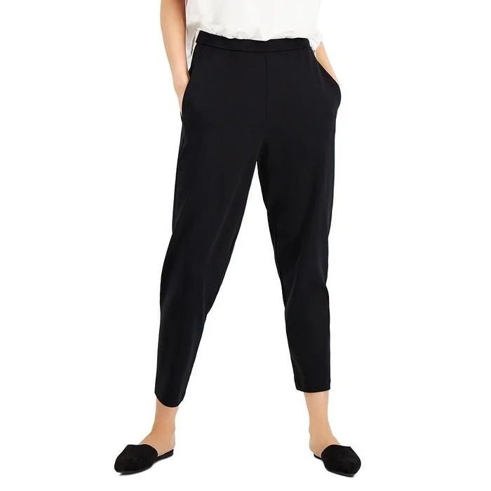 Eileen Fisher Women's Cropped Knit Pants Black Size Large