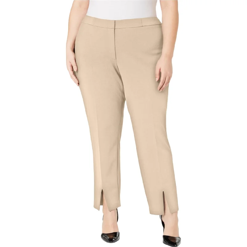 Calvin Klein Womens Split Front Casual Trouser Pants, Beige, 24W