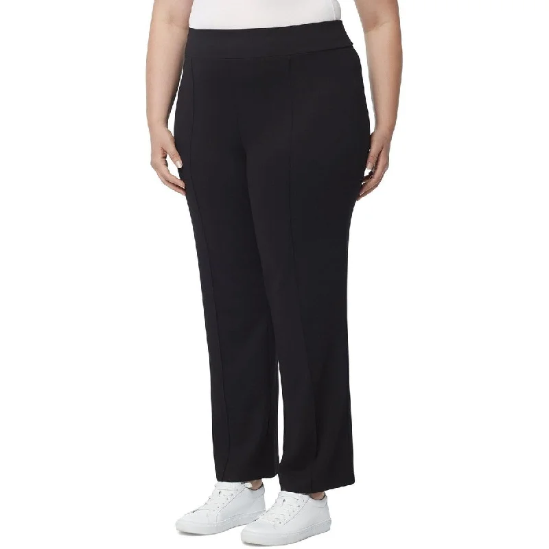 Jones New York Women's Serenity Pintuck Pull On Straight Leg Pants Black Size 1X