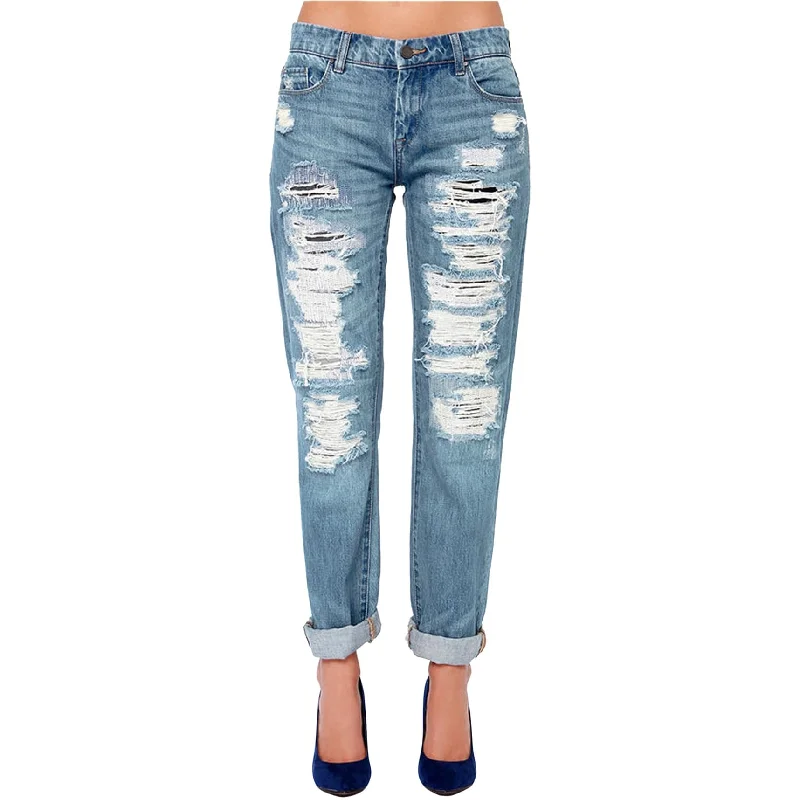 [Blank NYC] Womens Light Wash Relaxed Straight Leg Jeans, Blue, 25