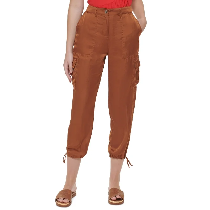 DKNY Women's Crop Cargo Pants Brown Size 14