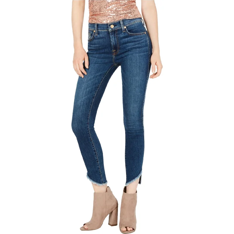 7 For All Mankind Womens Asymmetrical Skinny Fit Jeans