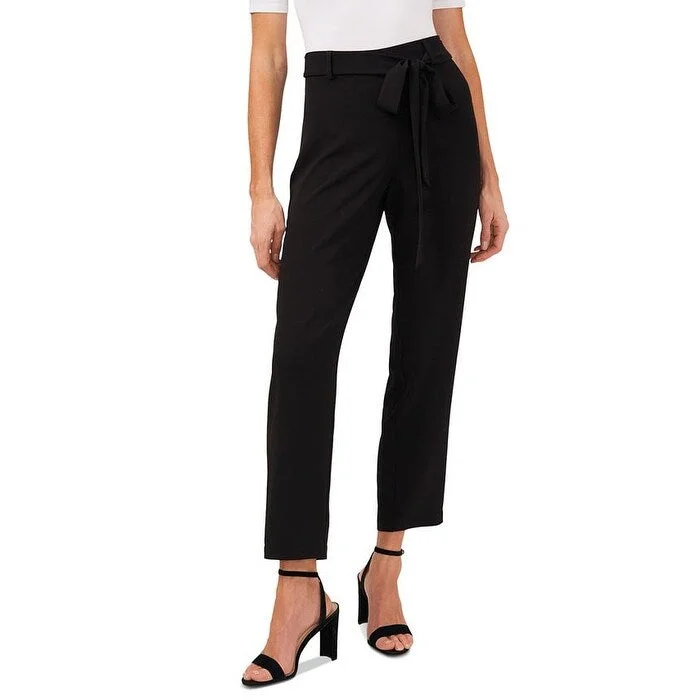 CeCe Women's Crepe Flat Front Pants Black Size 8