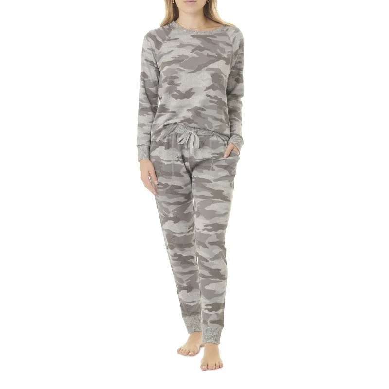 Splendid Women's Hacci Long Sleeve Pajama Set Gray Size XL