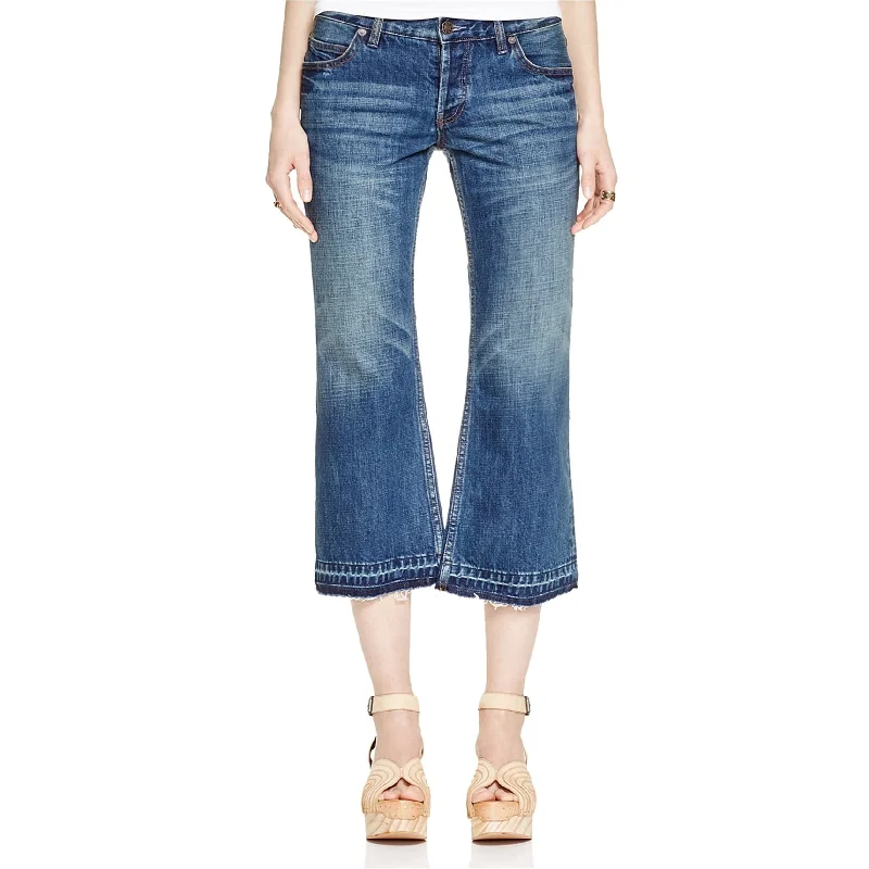 Free People Womens Jacob Flared Cropped Jeans