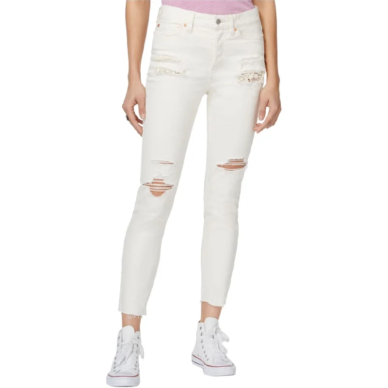 Free People Womens Ripped Skinny Fit Jeans