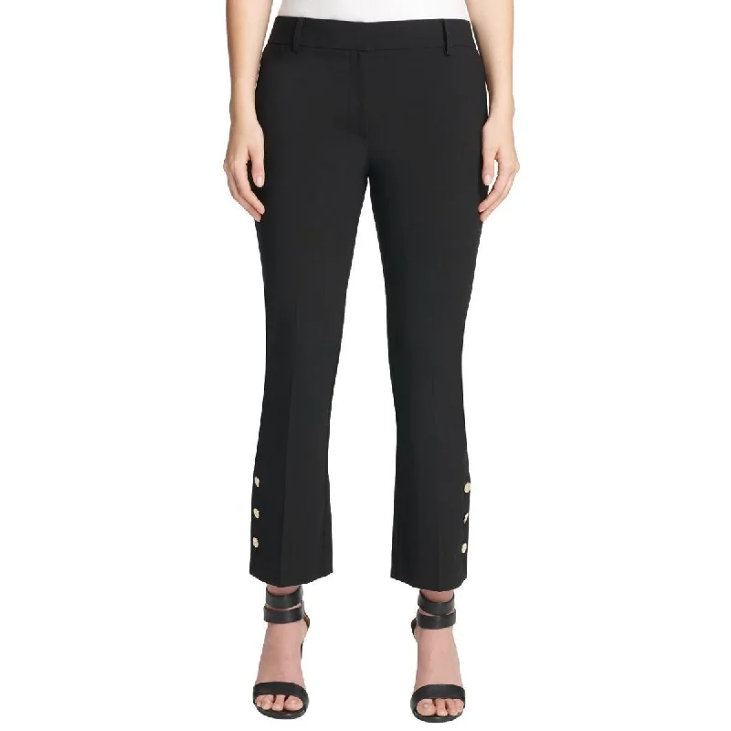 DKNY Women's Button Detail Skinny Ankle Pants Black Size 6