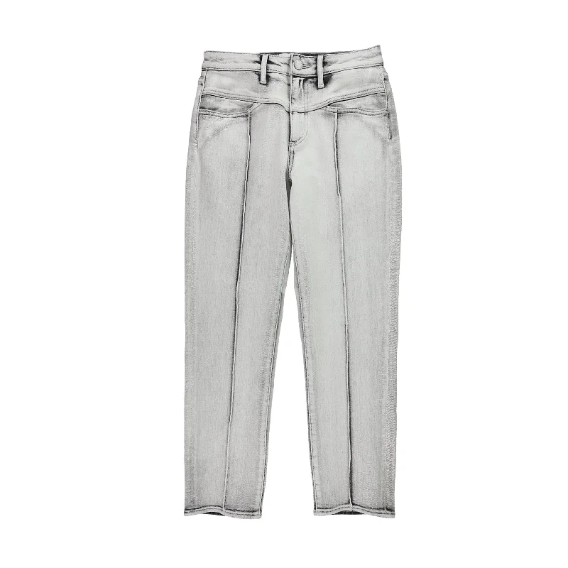 Articles of Society Womens Kat Straight Leg Jeans, White, 27