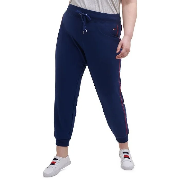 Tommy Hilfiger Women's Tie Joggers Pants Blue Size 2X