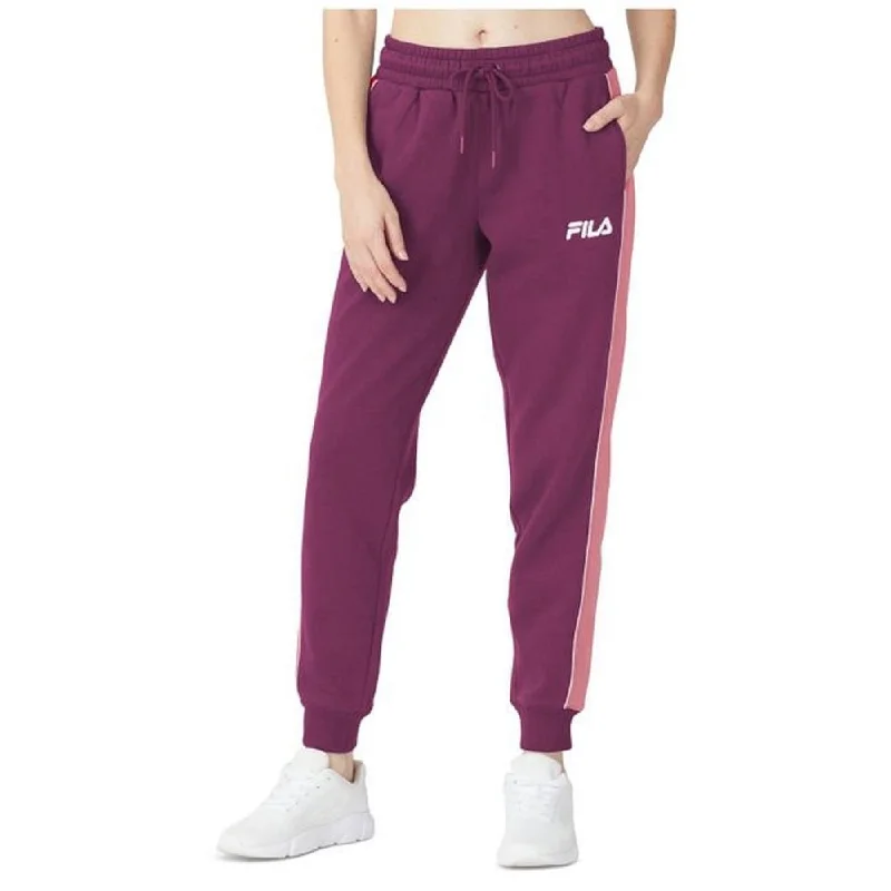 Fila Women's Vigor Mid Rise Colorblocked Fleece Joggers Purple