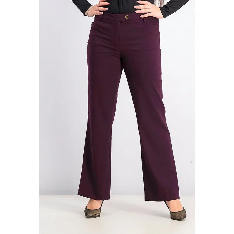 Calvin Klein Women's Modern Fit Trousers Purple Size 14