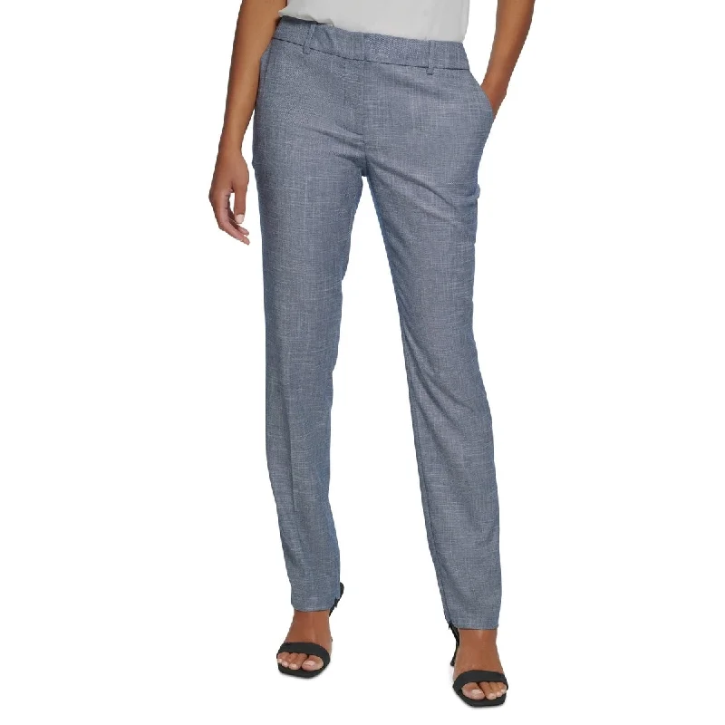 Calvin Klein Women's Mid Rise Ankle Zip Pants Blue Size 12Petite - 12 Petite