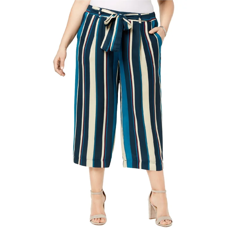 John Paul Richard Womens Tie Front Culotte Pants, Blue, 3X