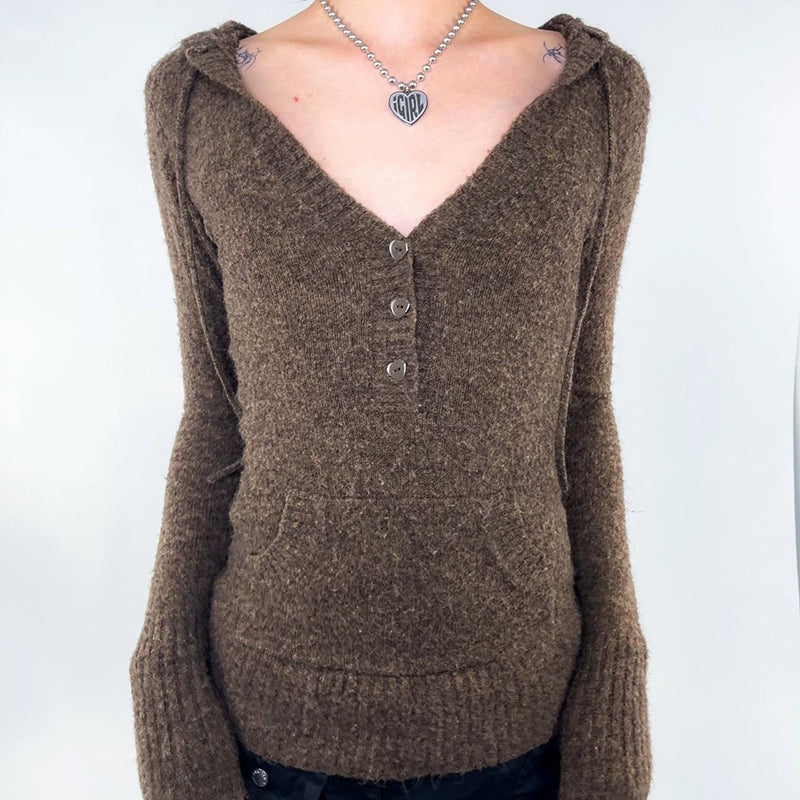 Kylar Brown Hooded Sweater