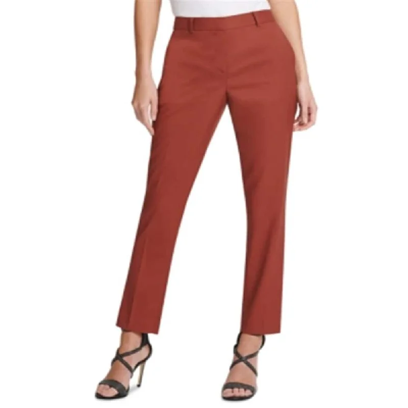 DKNY Women's Straight Leg Wear to Work Pants Brown Size 4