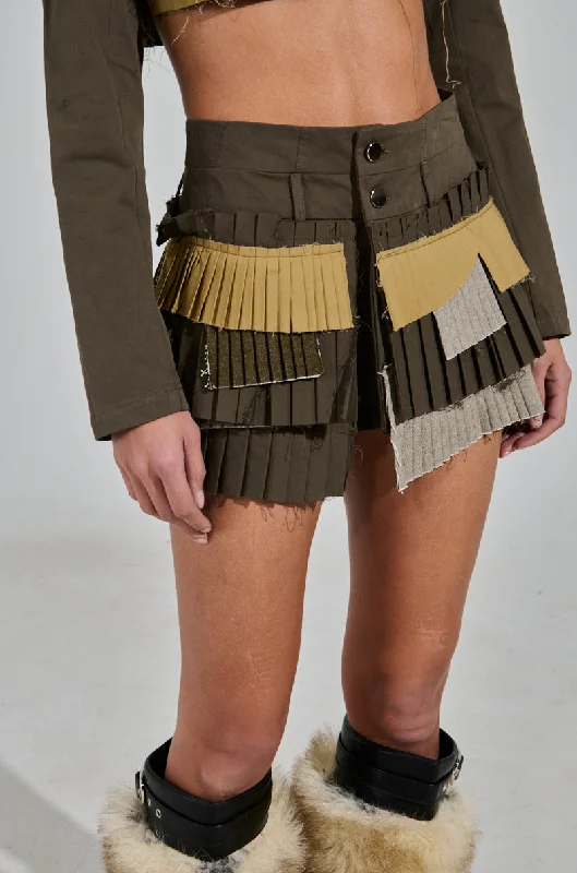 LET ME DOWN SLOWLY MINI SKIRT IN OLIVE