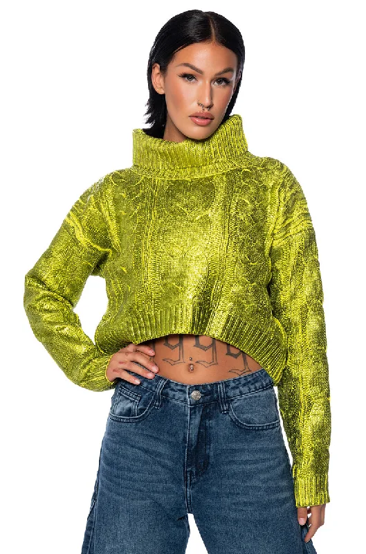 ESME GREEN METALLIC SWEATER