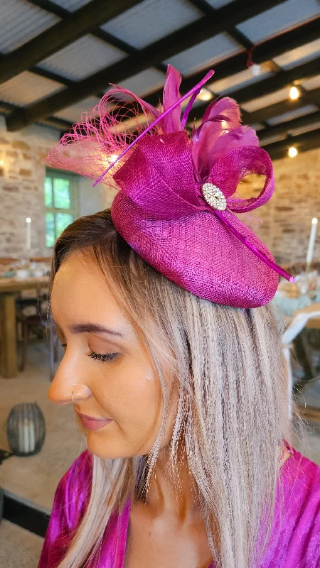 Sofia Fascinator- Plum Purple