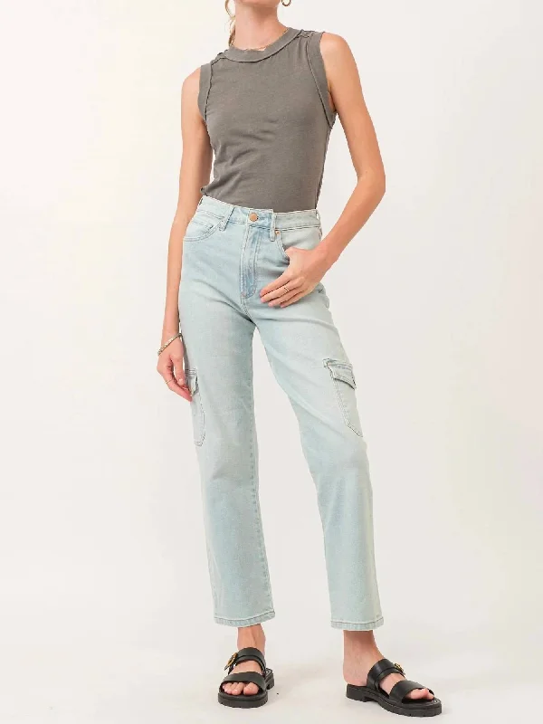 90's High Rise Foster Ankle Straight Jeans In Blue