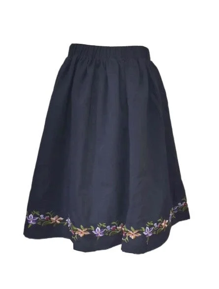 Bass - Embroidered Floral Poplin Puff Skirt