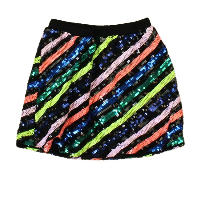 Rockets Of Awesome Girls Black | Multi | Stripes | Sequins Skirt