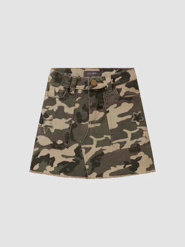 Girl's Jenny Skirt In Star Camo