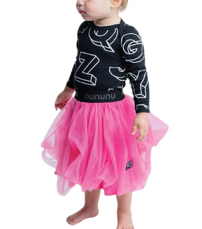 Girl's Magic Tulle Skirt In Hot Pink