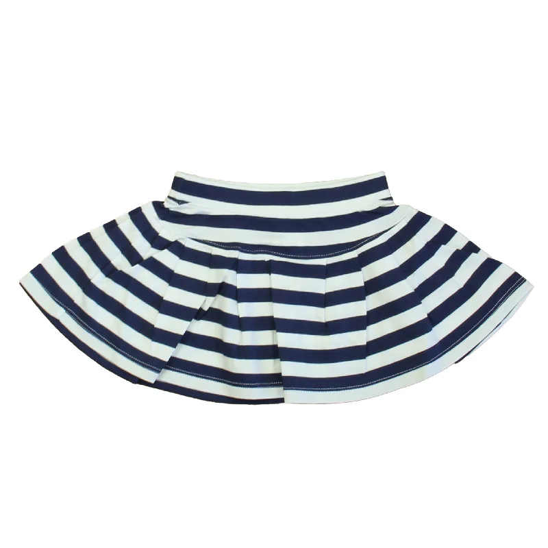 Classic Prep Girls Cornflower Blue | Bright White Stripe Skirt