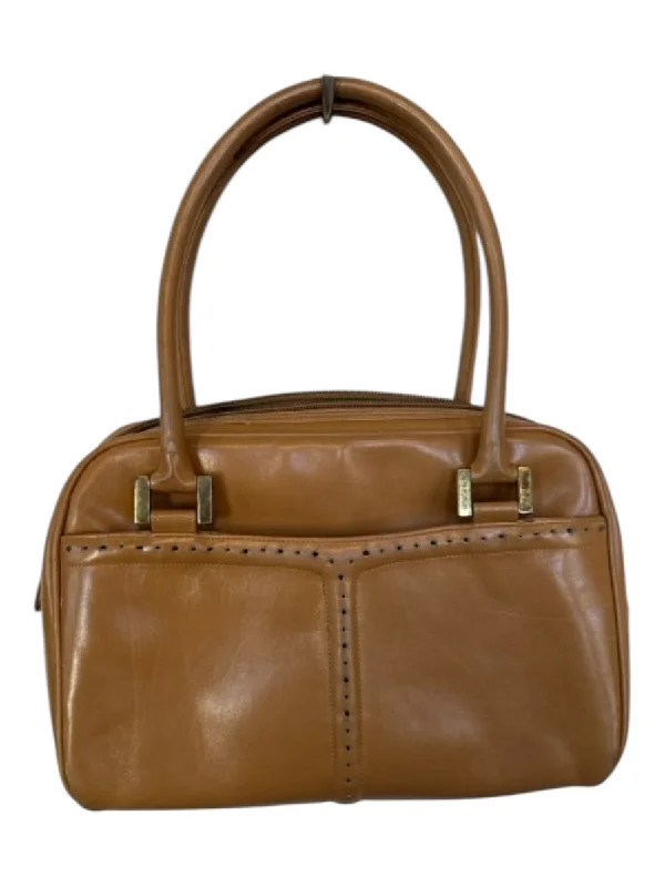 Morris Moskowitz Camel Leather Top Handles Bag