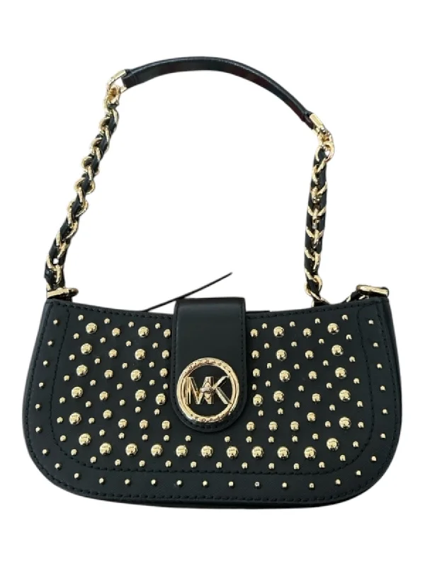 Michael Kors Black & Gold Leather Studded Chain Strap shoulder bag Bag