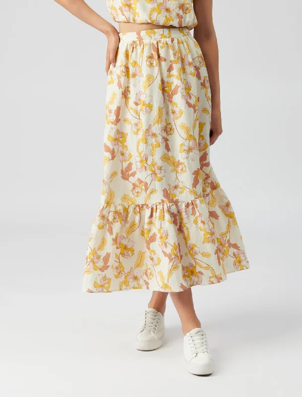 Marissa Tiered Linen Skirt