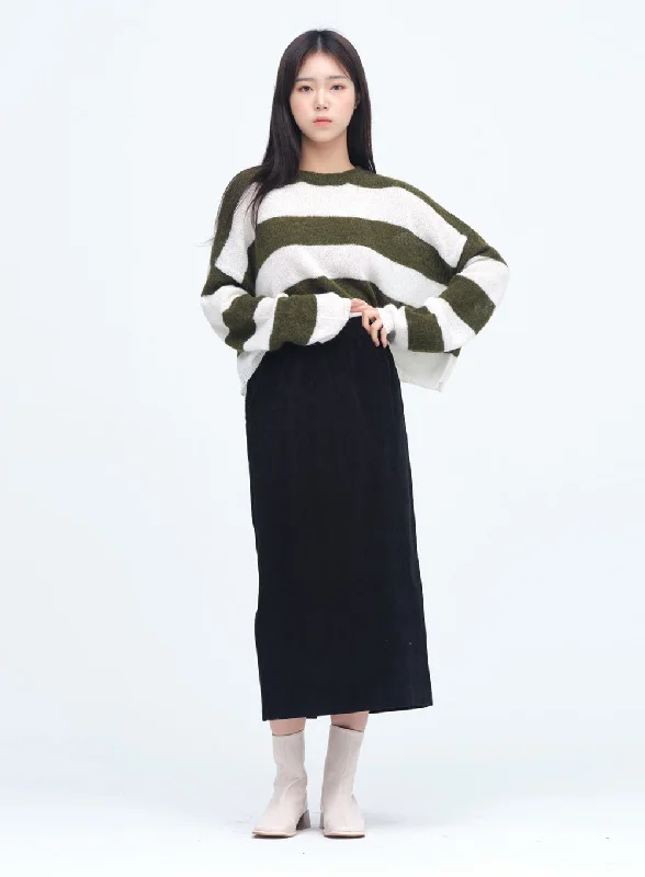 H-Line Corduroy Long Skirt #232