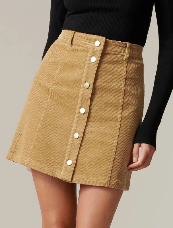 Aurora Button Cord Mini Skirt