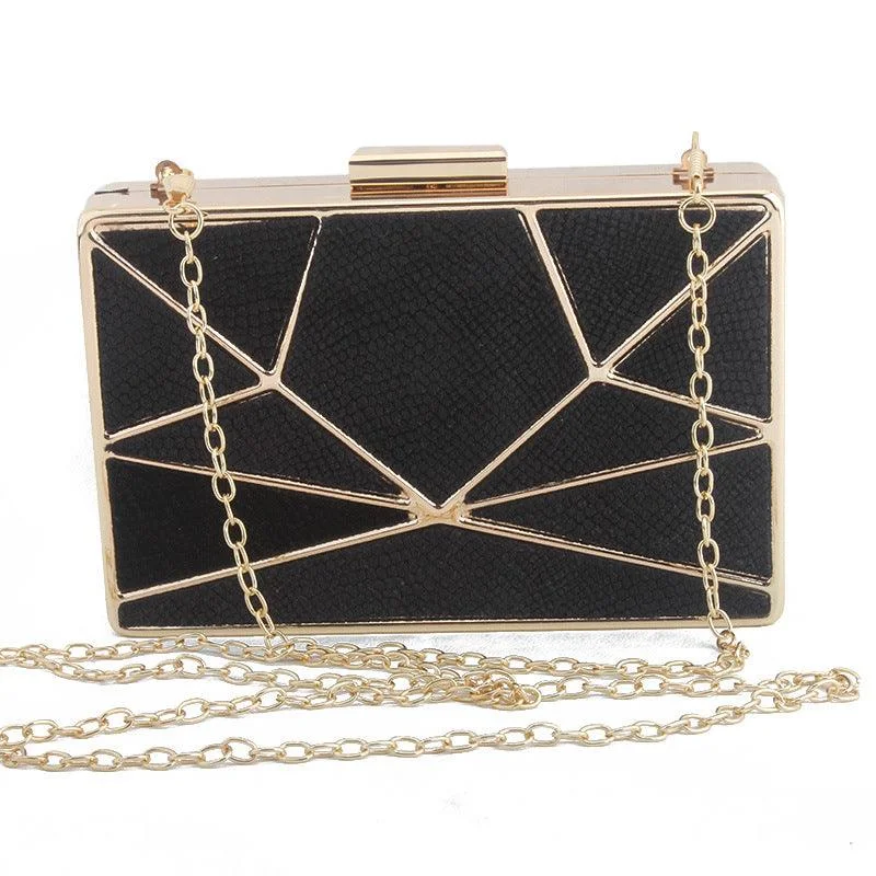 Fashion Trend Elegant Atmosphere Lady Solid Color Flannel Dinner Bag