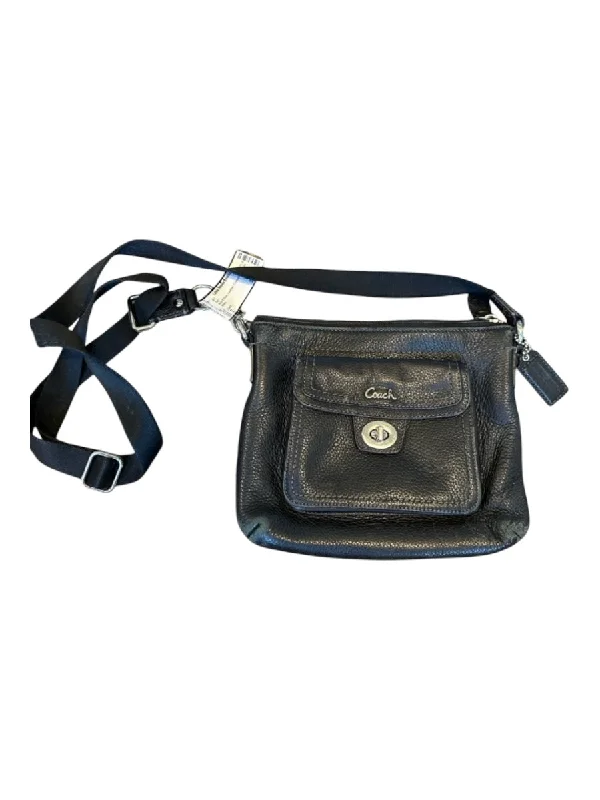 Coach Black & Silver Leather Crossbody SHW Bag