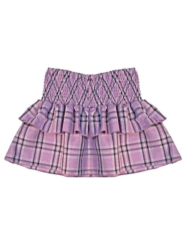 Girls' Plaid Skirt In Lilac