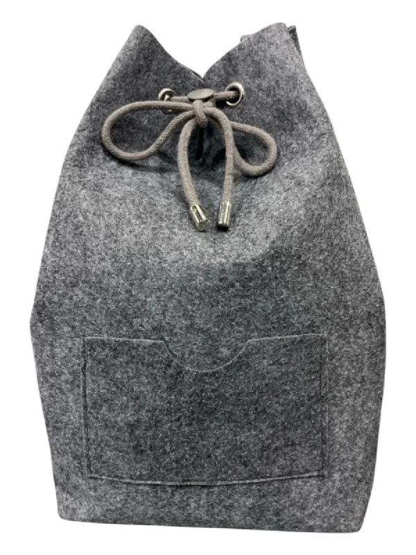 Vessel Gray Felt Drawstring Tote Bag