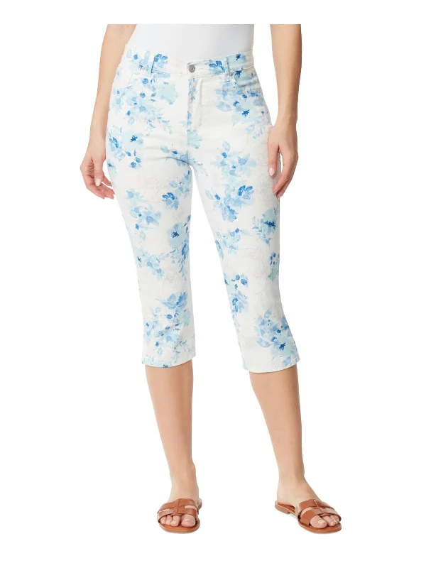 Womens Cropped Floral Cropped Jeans