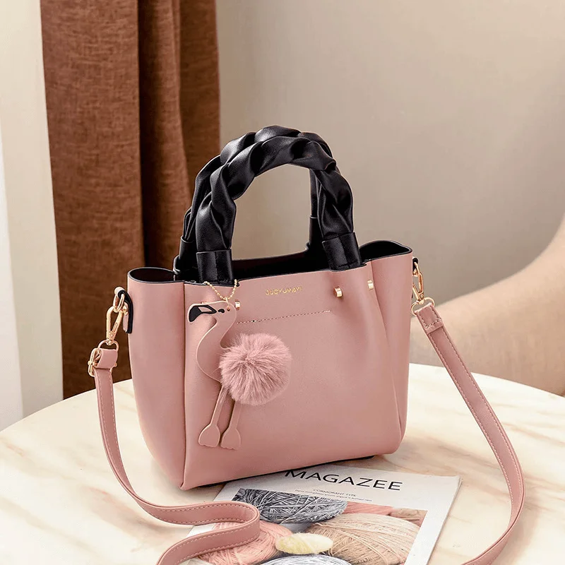 Women Fashion Handbag Crossbody Bag Shoulder Bag Flamingo Pendant Toe