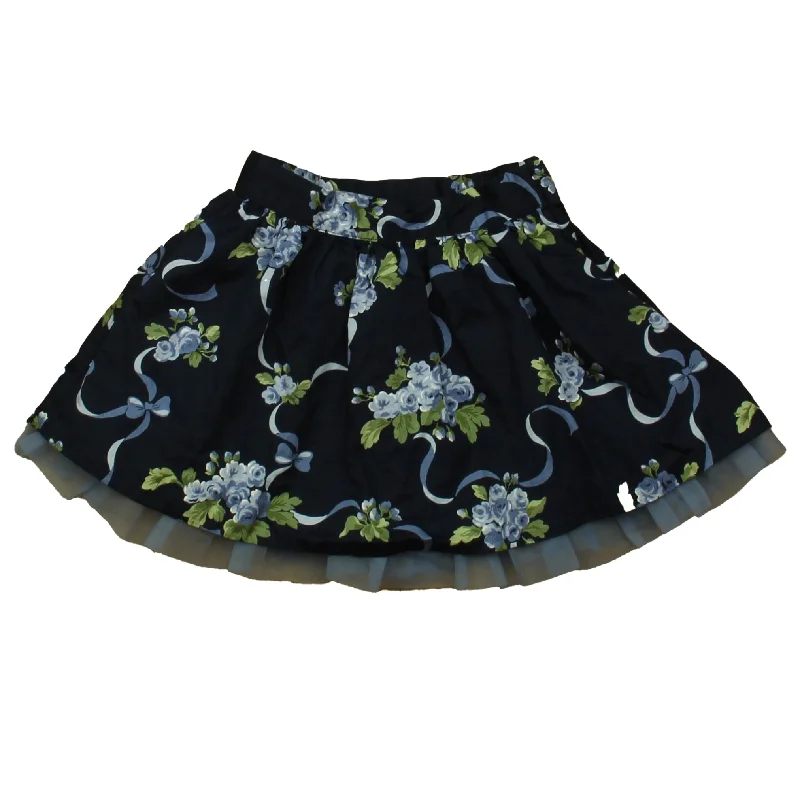 Janie and Jack Girls Navy Floral Skirt