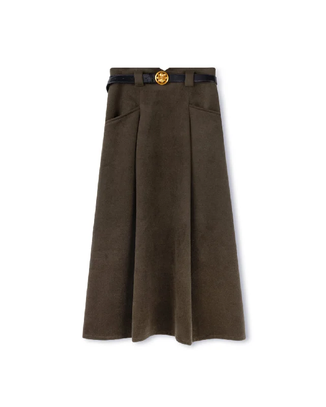 Paneled Wool Skirt