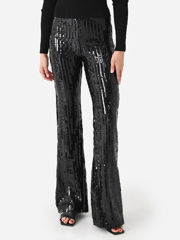 Sequin Flare Pant In Black